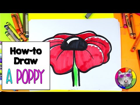 Step-by-Step Drawing Tutorial: Beautiful Poppy for Remembrance Day for KIDS!