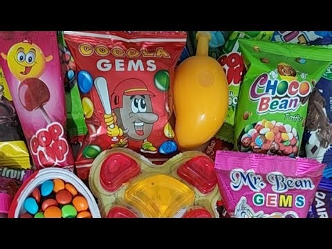 Satisfying video Asmr lollipops candy and chocolate gummy candy unboxing video Asmr-257