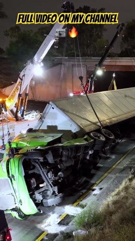 Massive big rig rollover under bridge