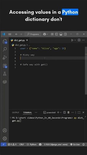 Avoid KeyError in Python Like a Pro! 🔑 | Python Hacks #17