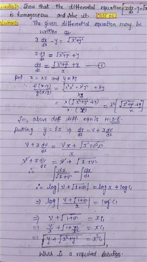 Solution of homogeneous differential equation
