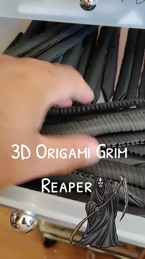3D Origami Grim Reaper paper figure. 140 pieces of paper. Designed and handmade by me! #origami #grimreaper #diy #handmade
