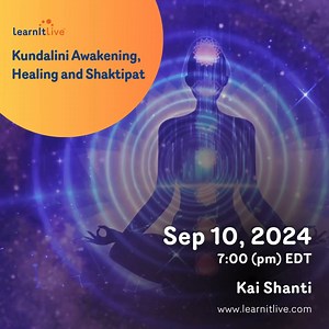 Experience a powerful Kundalini Awakening through the transformative energy of Shaktipat with Kai Shanti! 🙏✨ Allow Divine Love and Light to flow through you, clearing stagnant energies and igniting inner healing. Whether live or later, this all-knowing Grace will work with you. Join us on Sep 10, 2024, at 07:00 PM EDT for a meditative hour of peace and transformation. 🧘‍♀️💫 #KundaliniAwakening #Shaktipat #EnergyHealing #DivineLove #SpiritualAwakening #Meditation #HealingEnergy #LightLanguage 