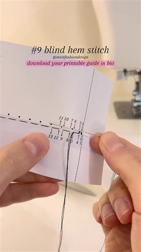 Mset Fashion Design | How to sew #9 blind hem stitch - 10 stitches you need to know: Blind hem stitch is used to create a hem that is almost invisible from the... | Instagram