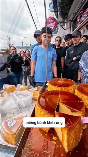 Thử thách bánh flan 🤪 #xuhuongyoutube #food #streetfood