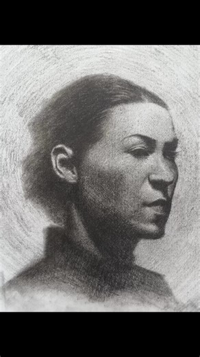 Realistic Charcoal Portrait Drawing ✍️ | Art Tutorial #shorts #drawing