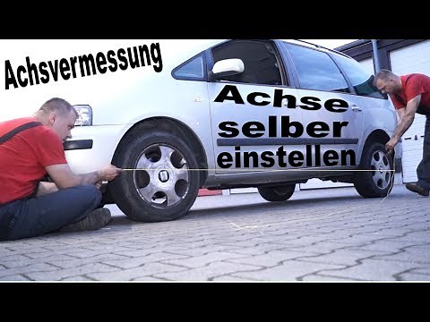 Achsvermessung selbst durchführen, Spur der Vorderräder einstellen