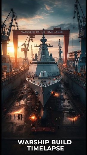 Insane Warship Build in Minutes! Modern Naval Ship Timelapse 🤯