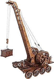 YAQUMW European Medieval Retro Wooden Cranes Crafting and Building Challenging Tabletop Game Toy Model Kits-1:36 Scale DIY 3D Wooden Puzzles for Personal Interest