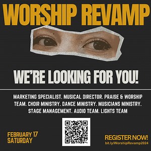 WE CAN SEE YOU! 👀 You’re exactly what we are looking for! 🫵✨ It’s time to step into a higher purpose with the Lord! 🙌 Only two audition dates left this February. 📅 Don't miss your chance to answer God’s calling! Register now: bit.ly/WorshipRevamp2024 🙏 #WorshipRevamp2024 #COGWorship #COGFamily | COG Worship