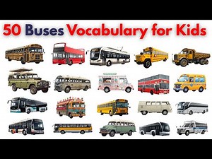 50 Types of Buses for Kids | Fun Bus Learning Video | Preschool Transport Lesson | #busesnames