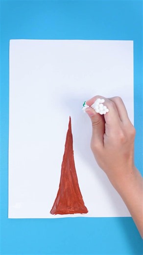 No Brush?! 😱🎨 Cotton Swab Drawing Fun #shorts #art #hack