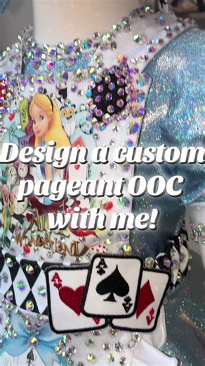 Custom Alice in wonderland pageant OOC 🩵 #fyp #dressmaker #pageantooc #costumedesigner #dresses