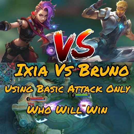 Ixia Vs Bruno Using Basic Attack Only Who Will Win #mlbb #mobilelegends
