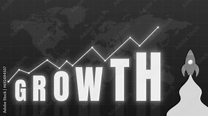 Business Growth Concept with Growth Text and Increasing Graph