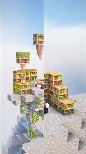 Overgrown Floating Library Tutorial in Minecraft 📚#minecraft #minecrafttutorial #buildideas #shorts