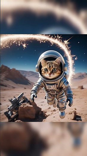 Astronaut Cat Exploring Space | Cute Space Cat Animation | Space | NASA | Mars | Ai | Kitty |