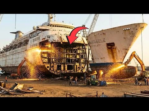 Inside the Brutal Demolition of a Giant Cruise Ship