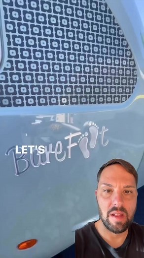 Check out this cute little camper by NuCamp. The model is a Barefoot. #nucamp #barefoot #RV #camping #camper #luxurylifestyle #trailerlife | New Jersey Outdoor Adventures with Patrick