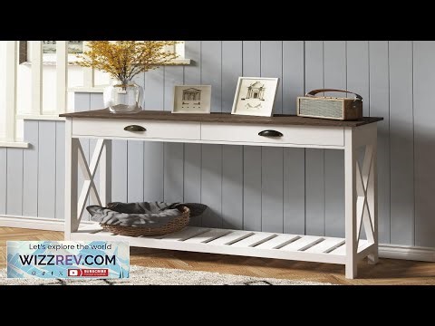 ChooChoo Farmhouse Console Table with Drawer for Entryway Narrow Long Entry Table