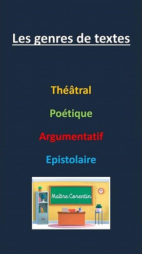 Les 5 grands genres de textes en Français 😎🎓📚