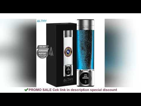 ALTHY Performance Hydrogen Water Generator Bottle DuPont SPE+PEM Dual Chamber + PPB&Time&Battery Dis