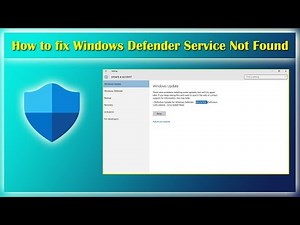 How to fix Windows Defender Service Not Found | Windows Defender | Windows Defender Not Working