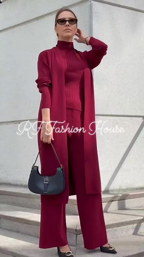 Another hit winter collection Mock neck top with cardigan and pant Material:Ribbed Pre order Delivery December er 2nd week For order inbox plz | Velvet Arch