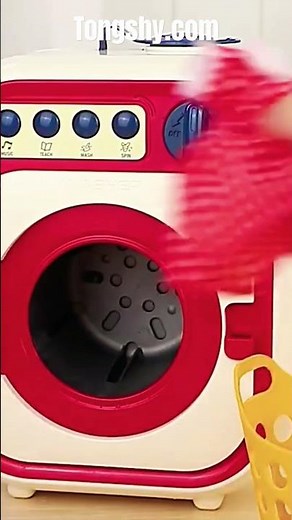 Kids Washing Machine Toy Pretend Play House Mini Simulation Electric Toys Rotate Kinetic Cleaning