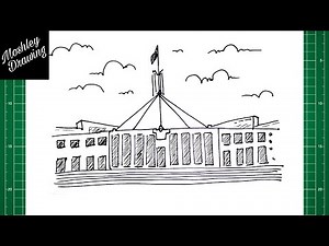 How to Draw Parliament House Canberra - Australia