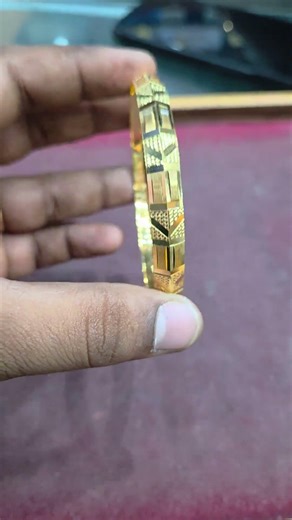 Grand Looking CNC Laser Work Cutting Gents Kada in 25 grams weight - 916 22KT Hallmarked Gold