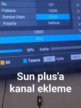 Sun plus uydu alıcısı kanal ekleme