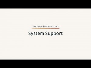 Seven Factors for Coaching Success - System Support