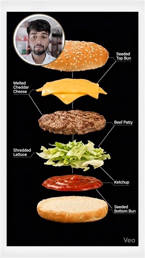 AI Food Explosion 🤯 | Burger Breakdown in Slow Motion 🍔🔥.#ai #shorts