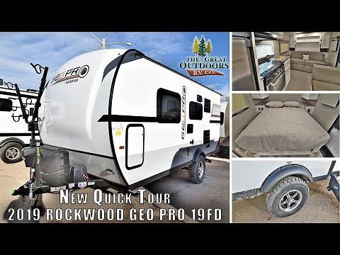 New Quick Tour 2019 ROCKWOOD GEO PRO 19FD Lightweight Murphy Bed AZDEL Solar Included Colorado