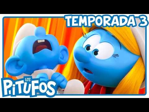 La guerra de las niñeras • Los Pitufos 3D • Dibujos animados para niños