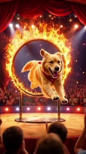 Unbelievable Dog Fire Ring Performance | Circus Magic Show”