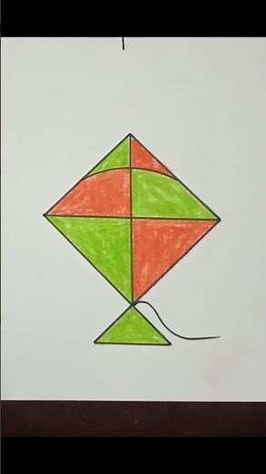 Easy Kite Drawing Tutorial for Beginners #kitedrawing #kitesketch #drawingtips