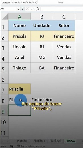 Função PROCX: Use essa Função no Excel ao Invés do PROCV | #shorts
