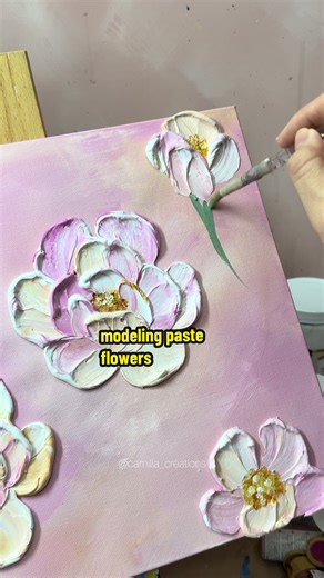 Creative Flower Art with Modeling Paste Techniques