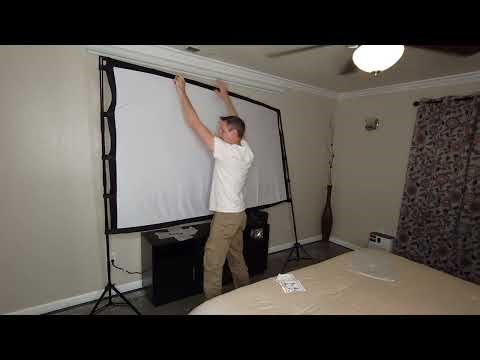 100 Inch indoor outdoor projector screen Unboxing and setup Will this work for YOU