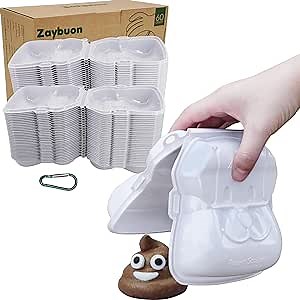 Pooper Scooper - 60 Counts No Touch Poop Scooper for Dogs, No-Touch Dog Waste Solution, Pooper Scooper for Large and Small Dogs, No Touch Dog Pooper Scooper for Walks & Travel,Leak-Proof,Portable