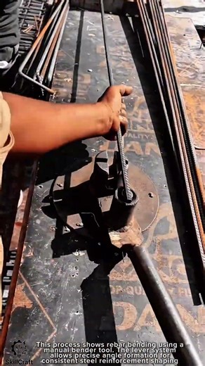 Rebar Bending Work Tool Using Manual Steel Bending Machine #worktool
