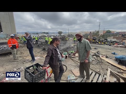 First phase of clearing one of Oakland's largest homeless encampments nearly complete