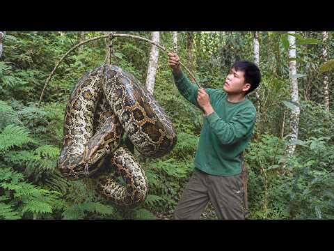 How to Survive a Python Attack Alone in Deep Jungle Wild? Extreme Jungle Survival & Trap Skills