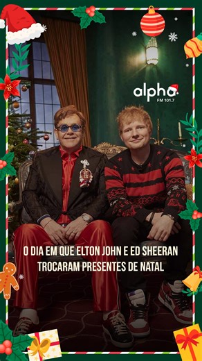 Já imaginou trocar presentes de Natal com Elton John e Ed Sheeran? 💙 Em 2021, a dupla lançou o single festivo "Merry Christmas" e ainda aproveitou a oportunidade de fazer uma troca de presentes natalinos. Confira! 🤩 Créditos: Ed Sheeran/YouTube #alpha #alphafm #rádioalphafm #música #natal #edsheeran #eltonjohn | Alpha FM