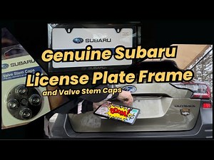 Installing a Subaru License Plate Frame Slimline Matte Black Powder Coated Stainless Valve Stem Cap