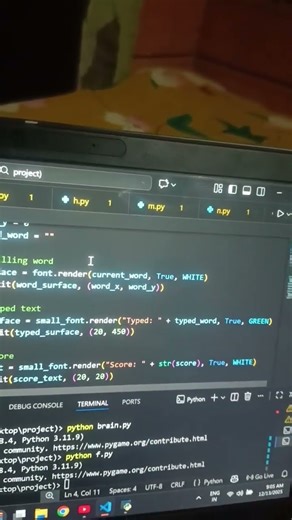 how to creating typing test using python coding in vs code#shortvideo