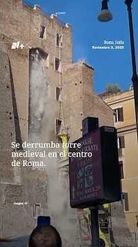 Se derrumba torre medieval en Roma - N+ #shorts