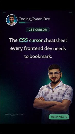 CSS Cursor Cheatsheet #css #csstricks #coding #programming #shortsfeed #uidesign